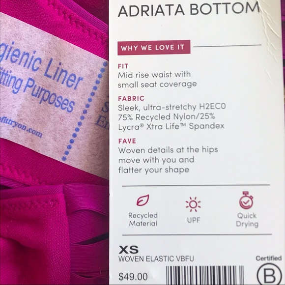 Athleta ADRIATA Fuchsia MidRise Bikini Swim Bottom - Picture 6 of 9